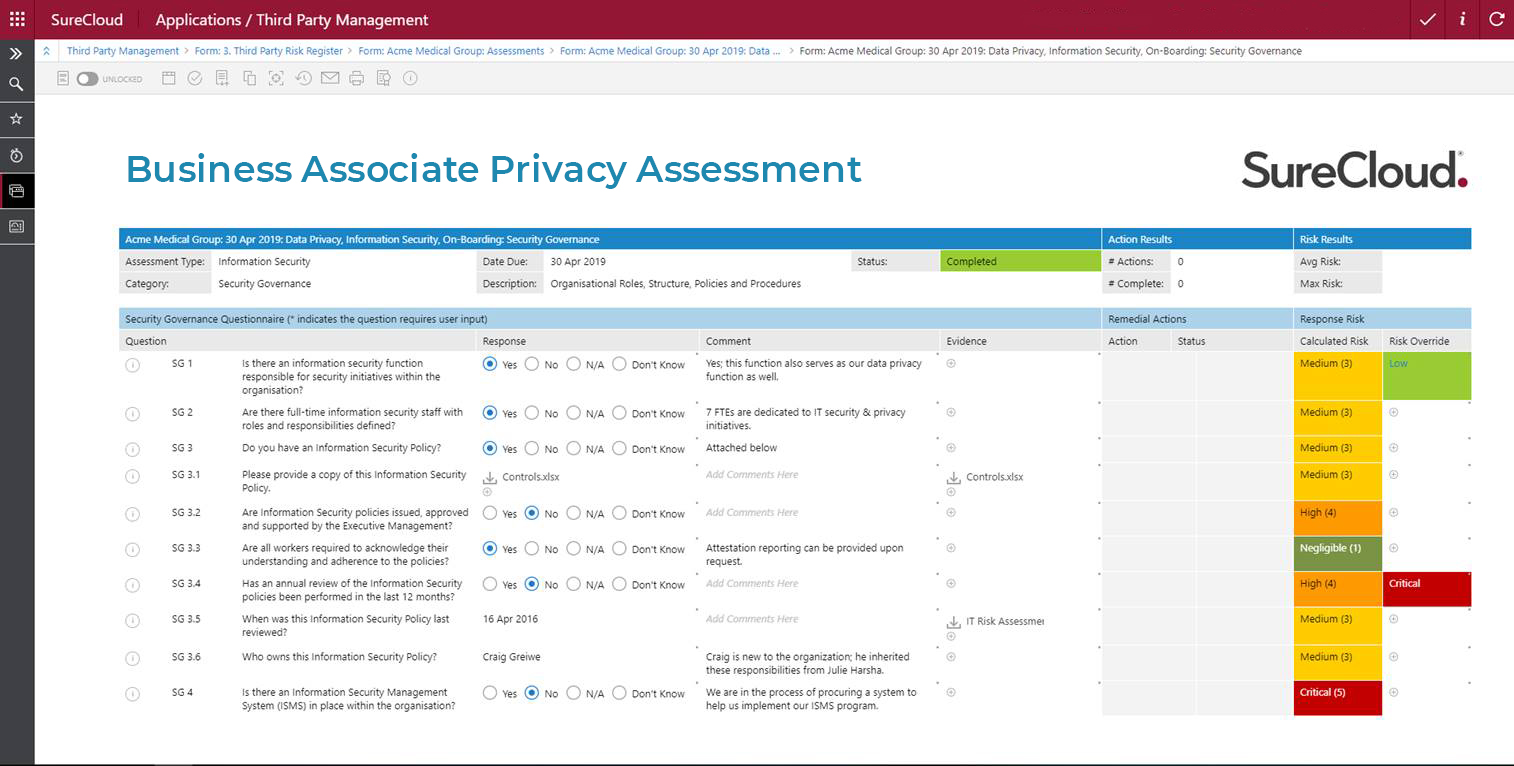 BusinessAssociatePrivacyAssessment